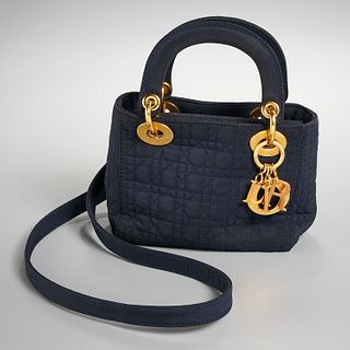 Christian Dior "Lady Dior" navy handbag