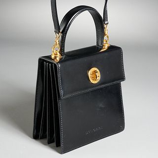 Bvlgari black leather handbag