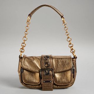 Prada metallic gold mini handbag