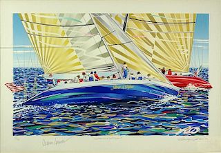 Randy Queen, American (20th C) Color Lithograph "Stars and Stripes"