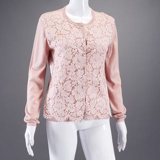 Valentino lace front cardigan sweater