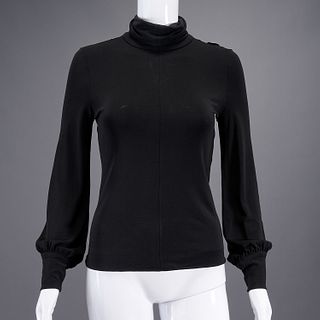 Balenciaga Paris black stretch blouson top