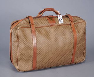 Vintage Gucci brown monogram canvas suitcase