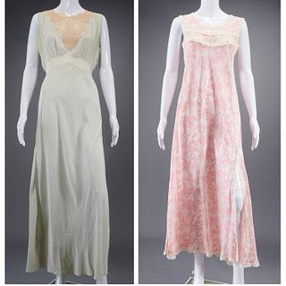 (2) Vintage silk lingerie nightgowns
