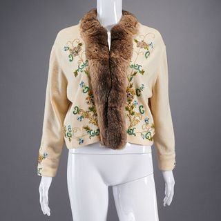 Helen Bond Carruthers fur trimmed cardigan