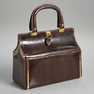 Italian Buchner brown lizard handbag