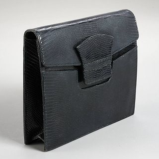 Vintage Italian black lizard handbag