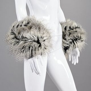 Chanel Fantasy fur arm warmer cuffs