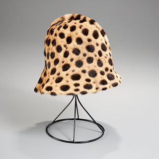 Ladies cloche Cheetah skin hat