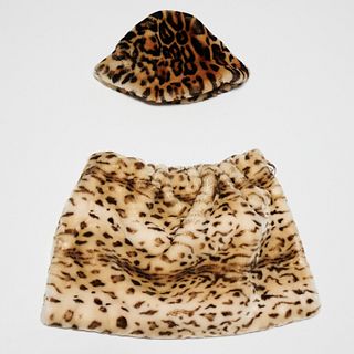 Group of animal print faux fur accessories