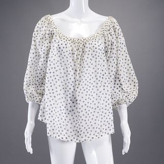 Yves Saint Laurent ladies polka dot blouse