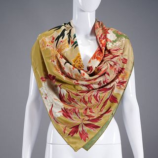 Gucci floral silk scarf