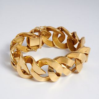 Heavy 18k yellow gold link bracelet