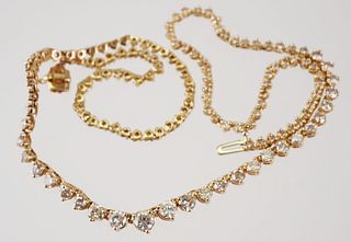 14K Yellow Gold & DIAMOND Tennis Necklace