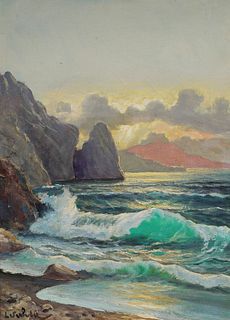 L.S. WHITE, Oil on Canvas Seascape