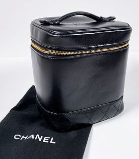 CHANEL Black Cosmetic VANITY Handbag Case
