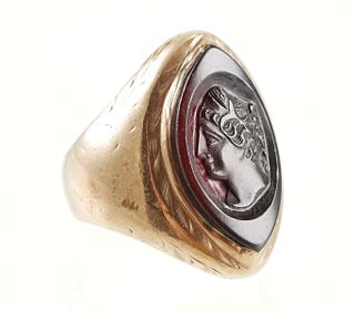 10K Marquise Cut ONYX Cameo Ring