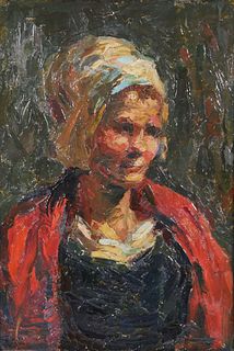 Portrait of a Woman, Oil on Board, Early 20C