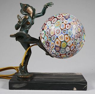 Art Deco LAMP Pixie, Millefiori Ball