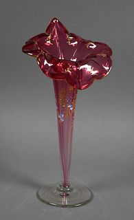 JACK in the PULPIT Art Glass Hand Painted Vase