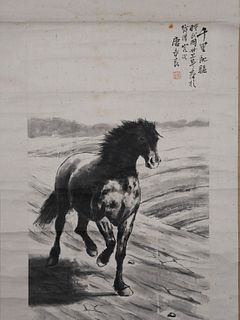 CHINESE SCROLL PAINTING, Horse