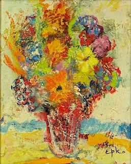 Willering Epko (born1928) Oil on Canvas, Still Life with Flowers