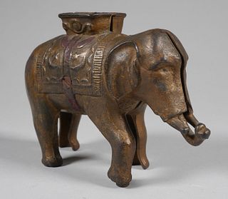 Antique ELEPHANT Cast Iron Still Bank