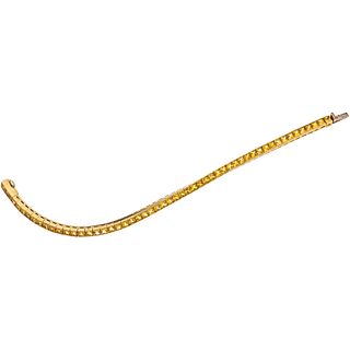 SAPPHIRES WRISTBAND. 18K YELLOW AND WHITE GOLD