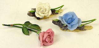 Collection of Three (3) Boehm Porcelain Roses