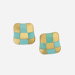 Angela Cummings, Gold and turquoise earrings