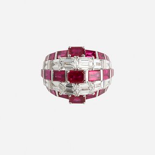 Graff, Baguette-cut ruby and diamond ring