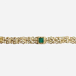 Ed Wiener, Malachite and gold bracelet