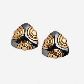 Bulgari, Gold and hematite earrings