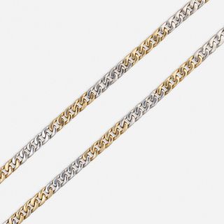 Bi-color gold link necklace