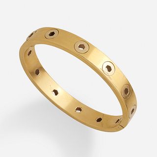 Gold hardware bangle bracelet