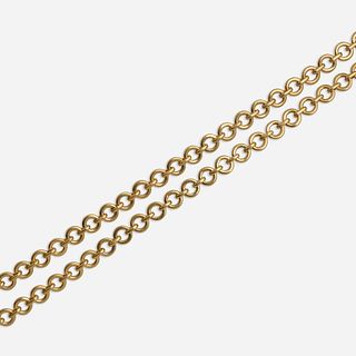 Gold long chain necklace
