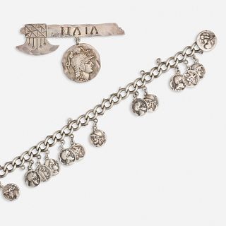 George W. Shiebler & Co., Homeric chain bracelet , bar pin