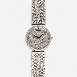 Piaget, Diamond, sapphire, and white gold wristwatch