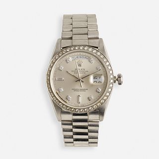 Rolex, Day-Date diamond and platinum wristwatch