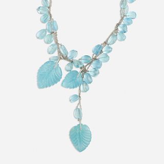 Aquamarine swag necklace