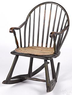 Pennsylvania bowback Windsor rocking armchair