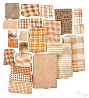 Group of mostly early brown and white homespun
