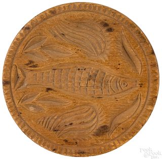 Turned and carved flying fish butterprint