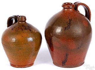 Two redware jugs