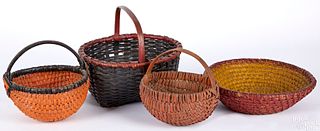 Four painted baskets