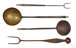 Four Pennsylvania wrought iron utensils