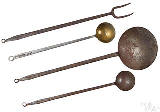 Four Berks County wrought iron utensils