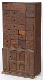 Pennsylvania stained poplar apothecary cupboard