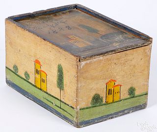 Continental painted pine slide lid box