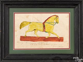 Pennsylvania watercolor drawing of a horse
